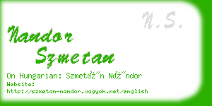 nandor szmetan business card